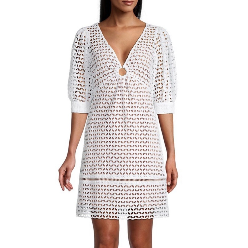 MICHAEL Michael Kors Eyelet Cotton Mini Dress